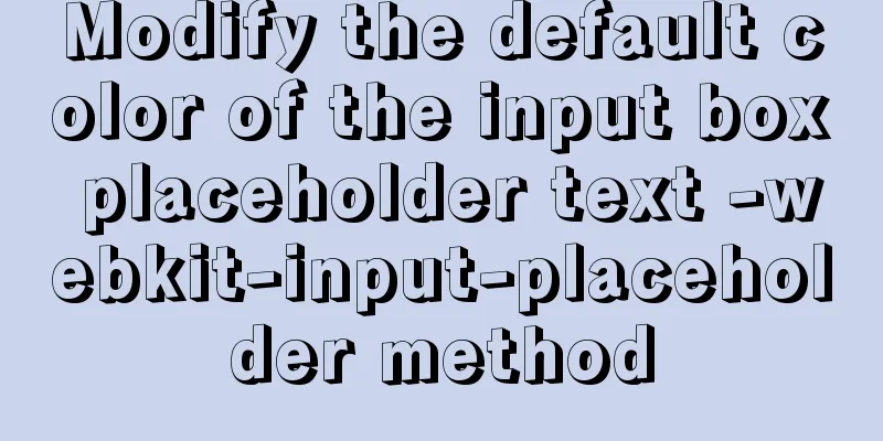 Modify the default color of the input box placeholder text -webkit-input-placeholder method