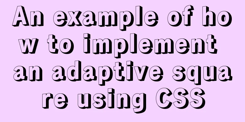 An example of how to implement an adaptive square using CSS