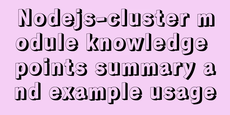 Nodejs-cluster module knowledge points summary and example usage