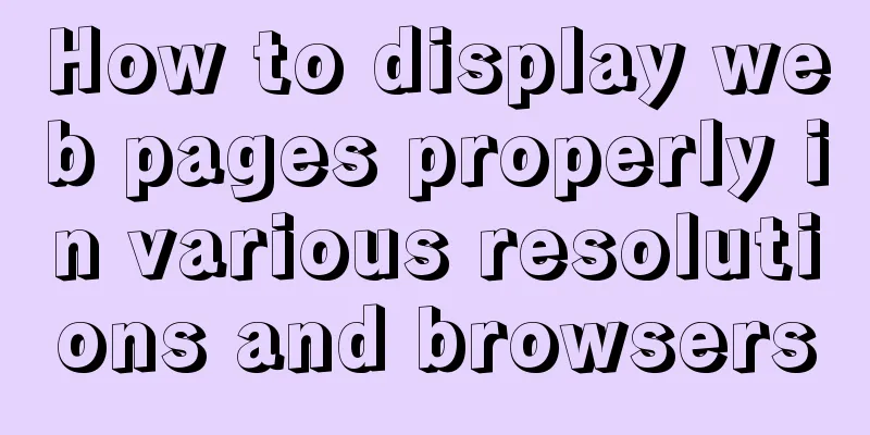 How to display web pages properly in various resolutions and browsers
