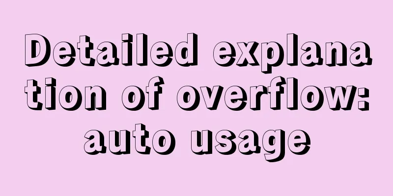 Detailed explanation of overflow:auto usage