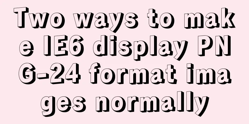 Two ways to make IE6 display PNG-24 format images normally