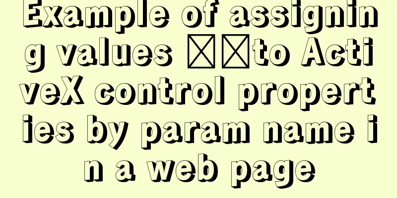 Example of assigning values ​​to ActiveX control properties by param name in a web page