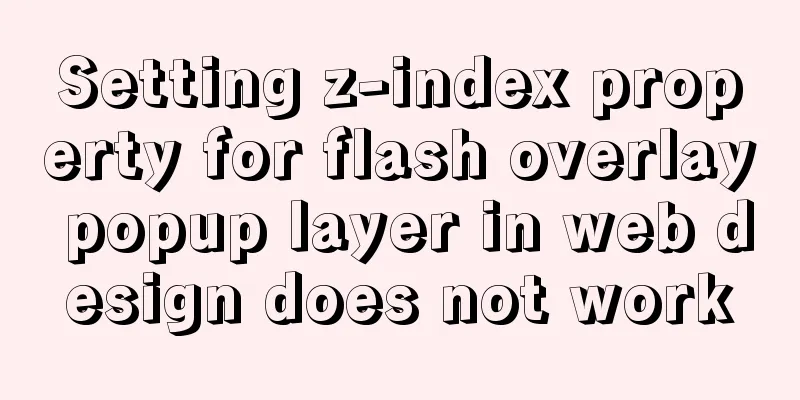 Setting z-index property for flash overlay popup layer in web design does not work