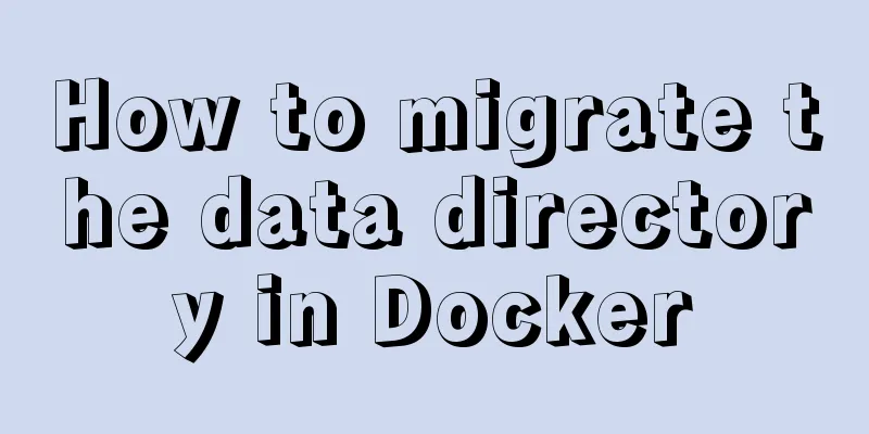 How to migrate the data directory in Docker
