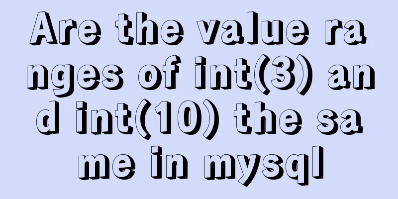 Are the value ranges of int(3) and int(10) the same in mysql