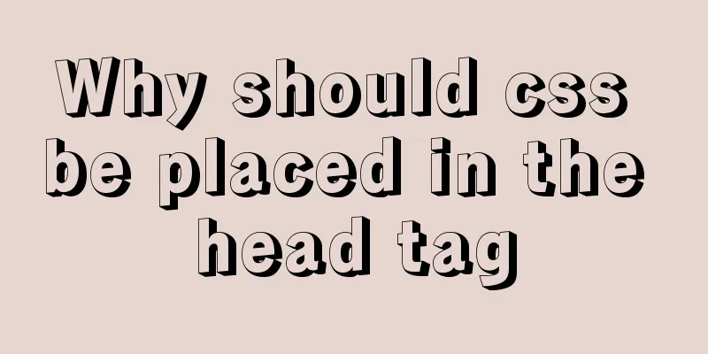 Why should css be placed in the head tag