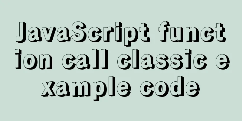 JavaScript function call classic example code