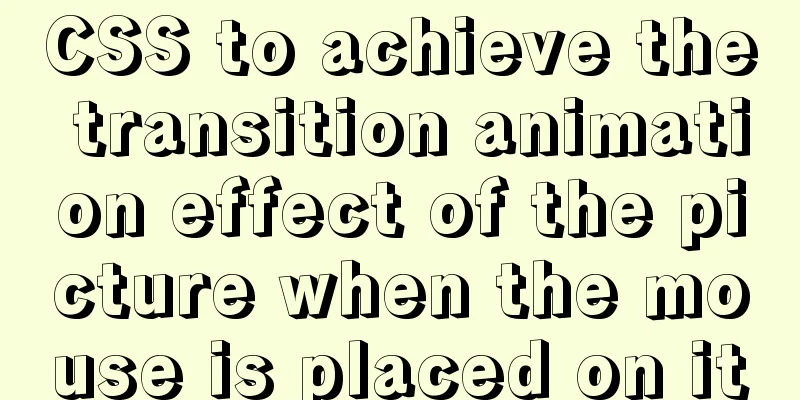 CSS to achieve the transition animation effect of the picture when the mouse is placed on it