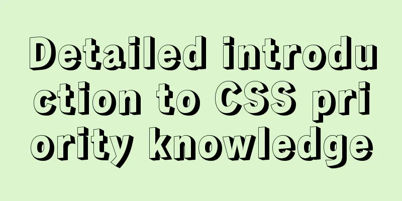 Detailed introduction to CSS priority knowledge