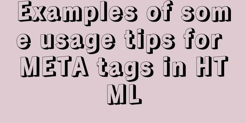 Examples of some usage tips for META tags in HTML