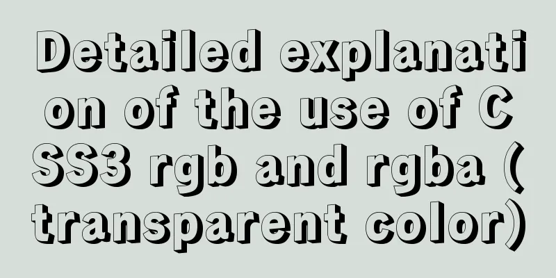Detailed explanation of the use of CSS3 rgb and rgba (transparent color)