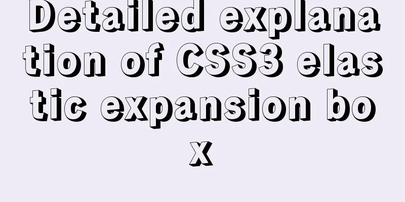Detailed explanation of CSS3 elastic expansion box