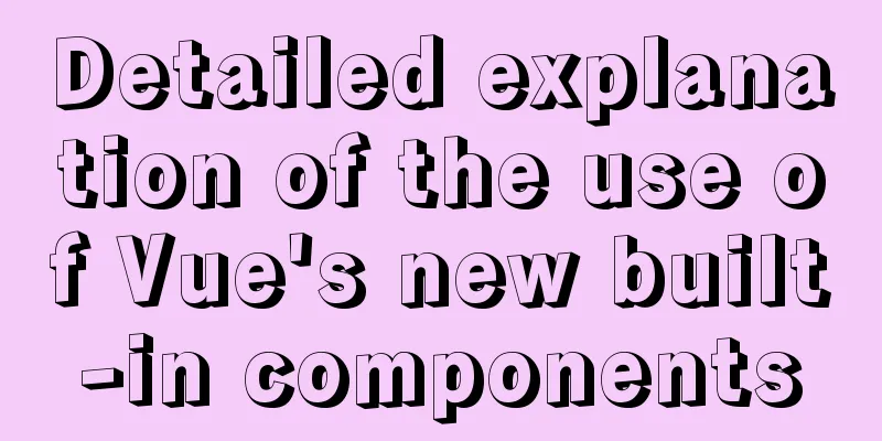 Detailed explanation of the use of Vue's new built-in components
