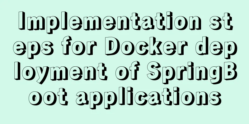 Implementation steps for Docker deployment of SpringBoot applications