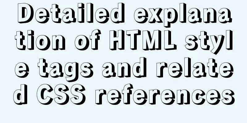 Detailed explanation of HTML style tags and related CSS references