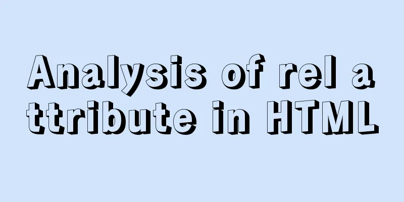 Analysis of rel attribute in HTML