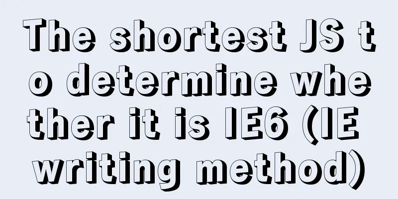 The shortest JS to determine whether it is IE6 (IE writing method)