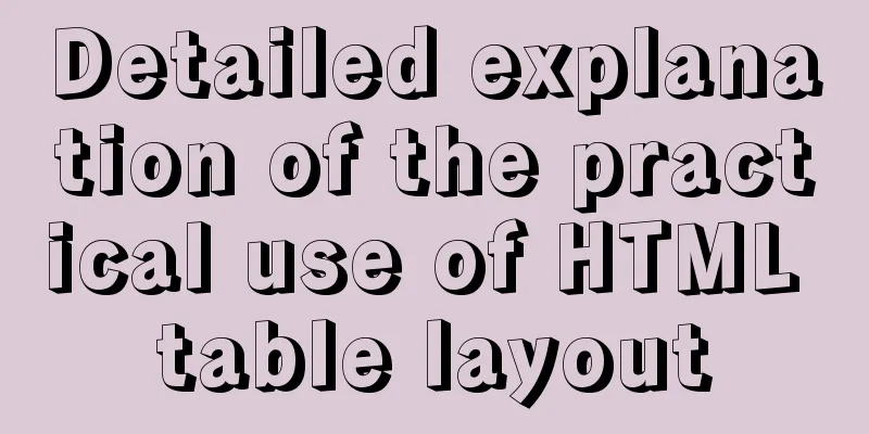 Detailed explanation of the practical use of HTML table layout