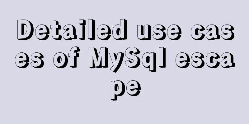 Detailed use cases of MySql escape