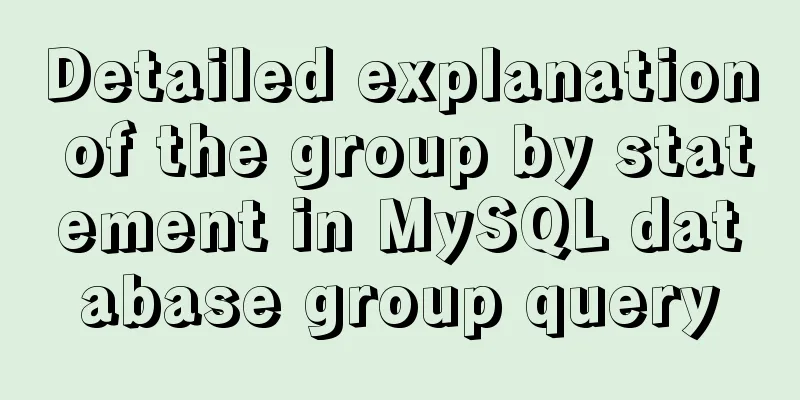 Detailed explanation of the group by statement in MySQL database group query