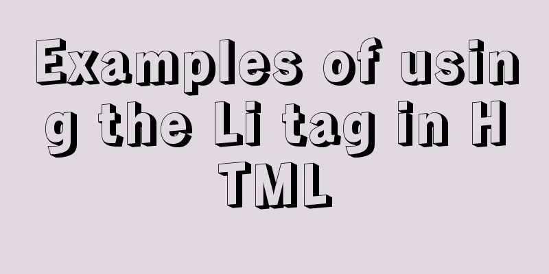 Examples of using the Li tag in HTML