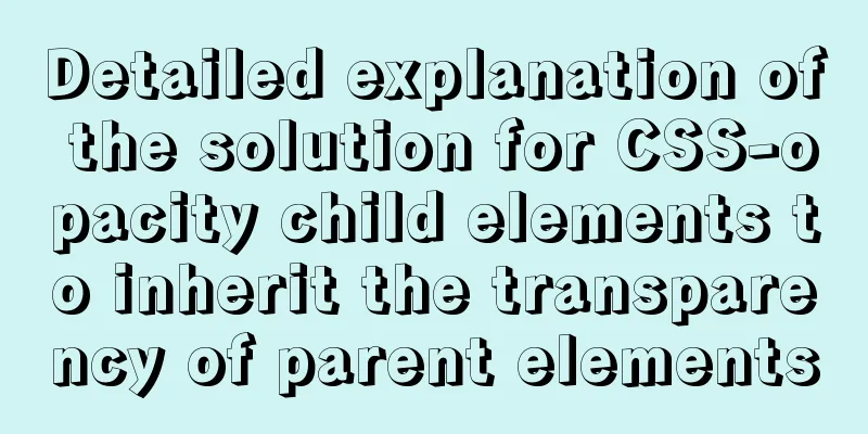Detailed explanation of the solution for CSS-opacity child elements to inherit the transparency of parent elements