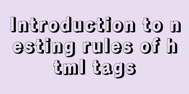 Introduction to nesting rules of html tags