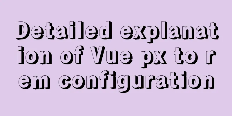 Detailed explanation of Vue px to rem configuration