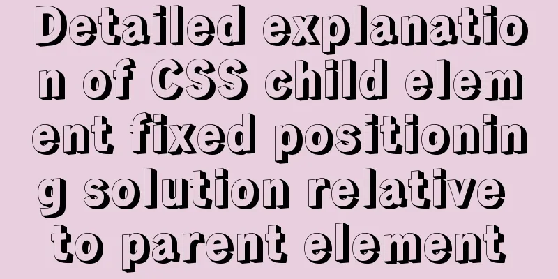 Detailed explanation of CSS child element fixed positioning solution relative to parent element