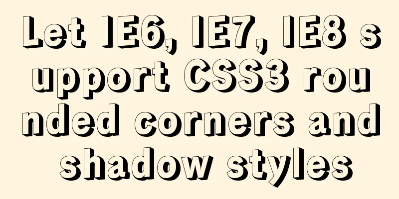 Let IE6, IE7, IE8 support CSS3 rounded corners and shadow styles