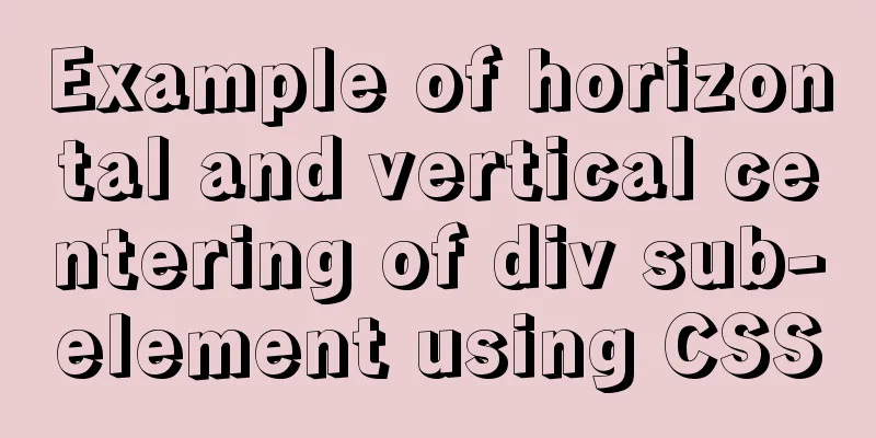 Example of horizontal and vertical centering of div sub-element using CSS