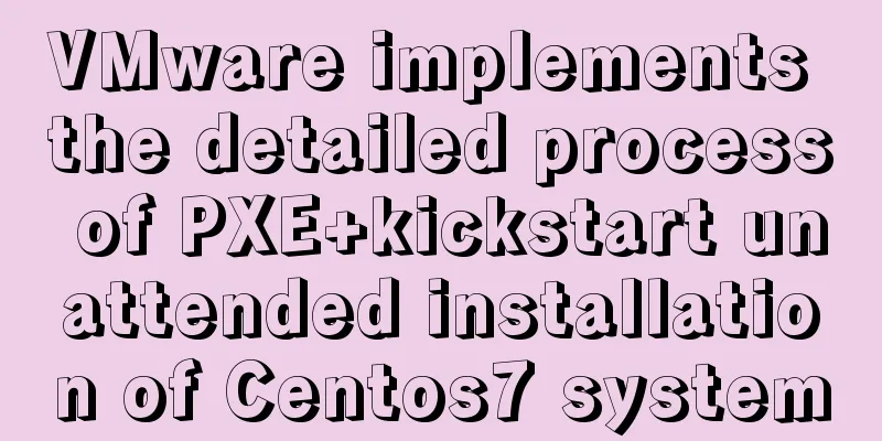 VMware implements the detailed process of PXE+kickstart unattended installation of Centos7 system