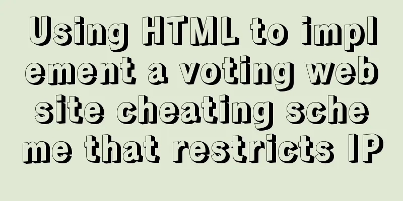Using HTML to implement a voting website cheating scheme that restricts IP