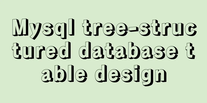 Mysql tree-structured database table design