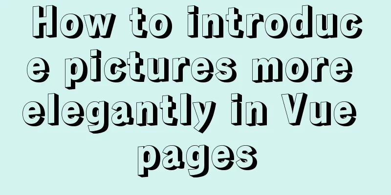 How to introduce pictures more elegantly in Vue pages