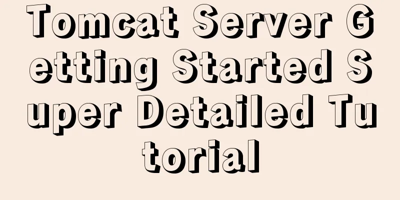 Tomcat Server Getting Started Super Detailed Tutorial