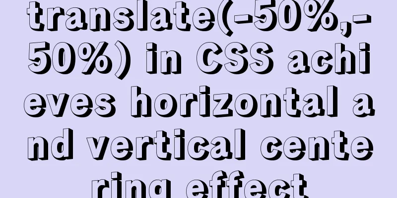translate(-50%,-50%) in CSS achieves horizontal and vertical centering effect