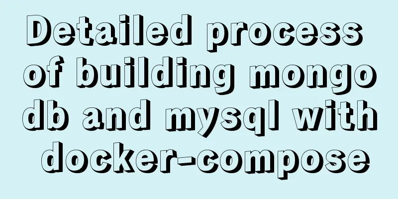 Detailed process of building mongodb and mysql with docker-compose