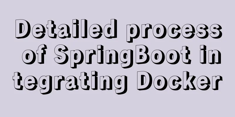 Detailed process of SpringBoot integrating Docker