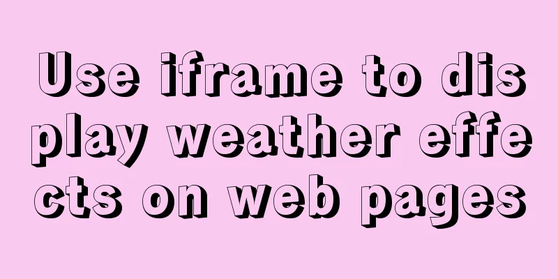 Use iframe to display weather effects on web pages