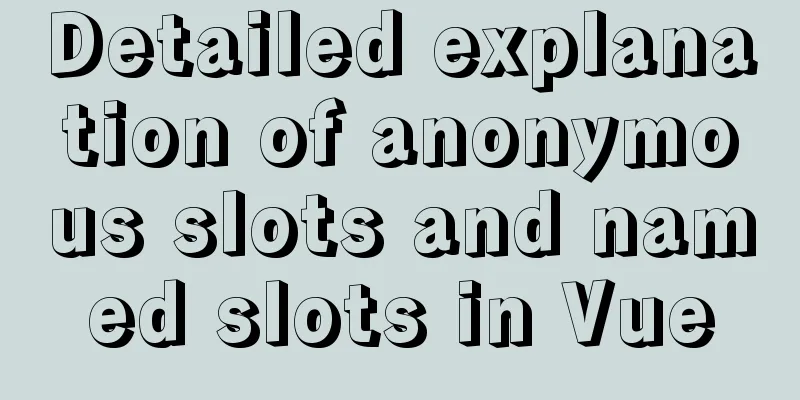 Detailed explanation of anonymous slots and named slots in Vue