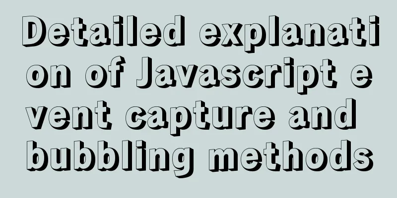 Detailed explanation of Javascript event capture and bubbling methods
