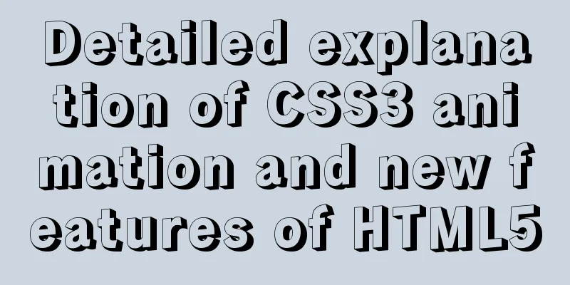 Detailed explanation of CSS3 animation and new features of HTML5