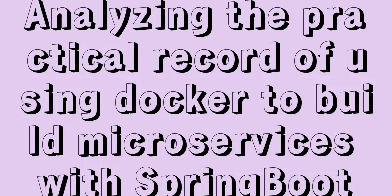 Analyzing the practical record of using docker to build microservices with SpringBoot