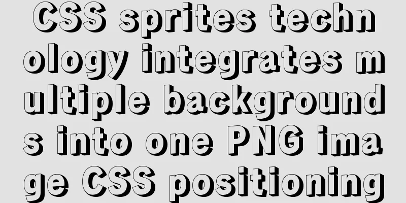 CSS sprites technology integrates multiple backgrounds into one PNG image CSS positioning