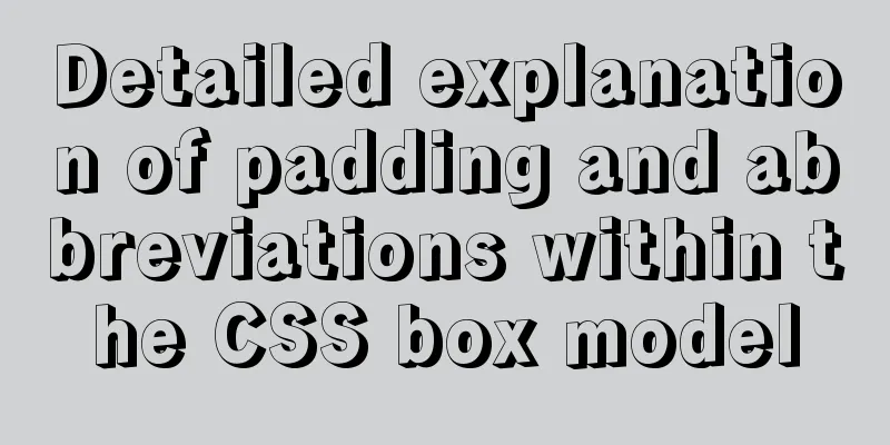 Detailed explanation of padding and abbreviations within the CSS box model