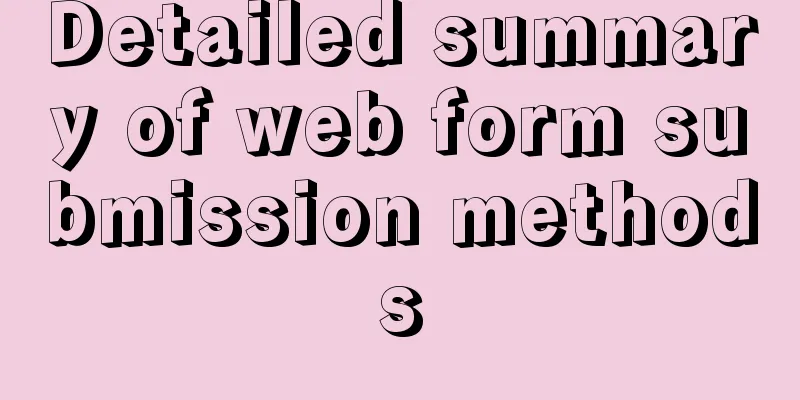 Detailed summary of web form submission methods