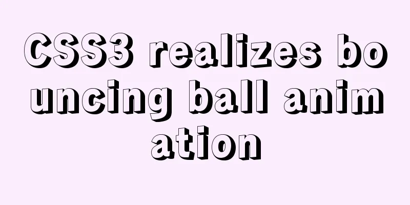 CSS3 realizes bouncing ball animation