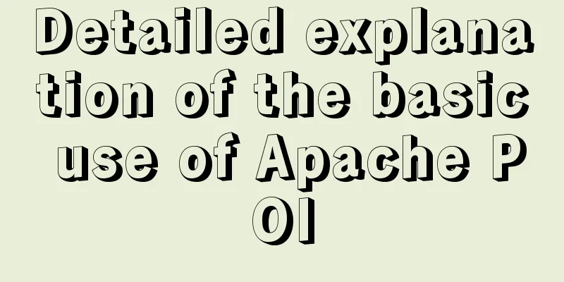 Detailed explanation of the basic use of Apache POI